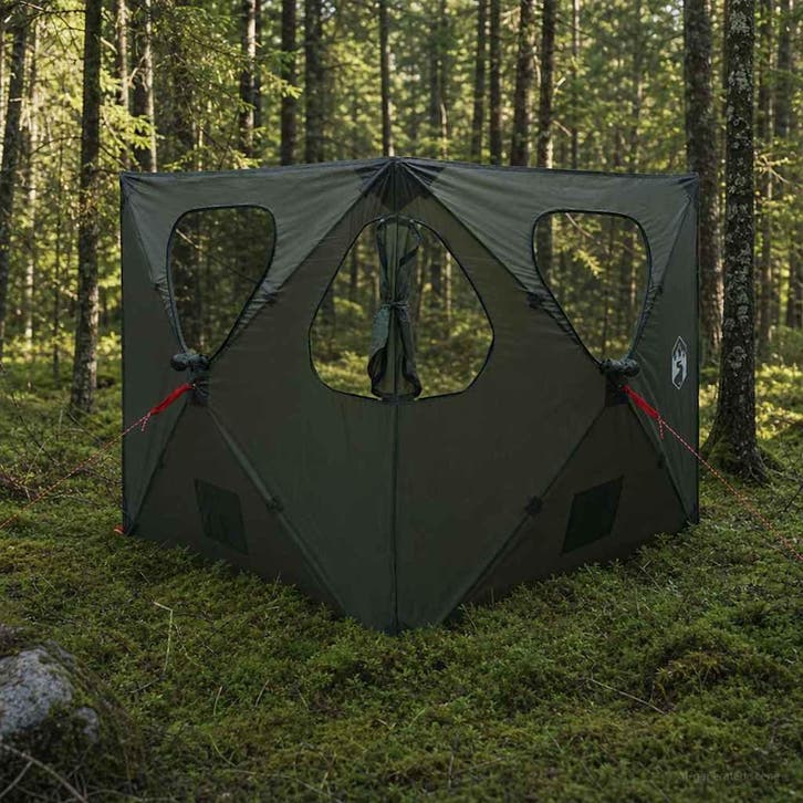 vidaXL Jacht Tent 145 x 145 x 150 cm Leger Groen Polyester, Caravanes & Camping, Tentes, Envoi