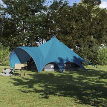 vidaXL Teepee Tent voor 5 Personen Blauw en Grijs 415 x 415, Verzenden