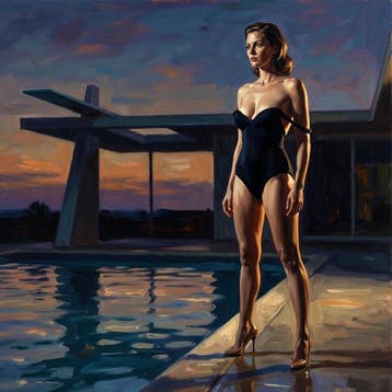 Le Yack - Twilight at the Diving Board - Hand signed