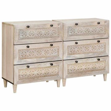 vidaXL Dressoir 2 st 120 x 33,5 x 75 cm massief mangohout, Verzenden, Nieuw