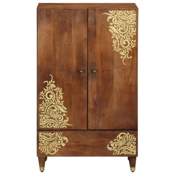 vidaXL Highboard Bruin 60 x 33 x 100 cm Massief Mango Hout, Huis en Inrichting, Verzenden, Nieuw