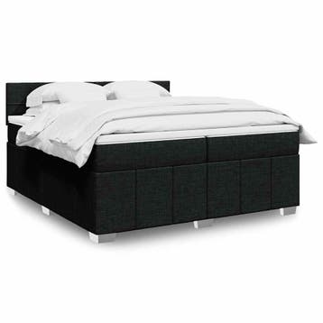 vidaXL Boxspring met matras stof zwart 200x200 cm, Verzenden, Nieuw
