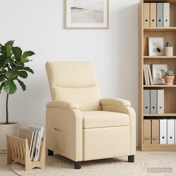 vidaXL Recliner Crèmekleurig Stof, Huis en Inrichting, Fauteuils, Verzenden, Nieuw