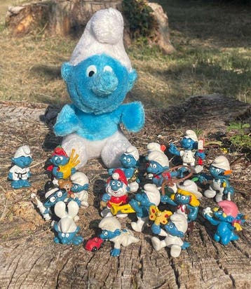 Peyo - Jouet Puffi vintage smurfs lotto 16 pezzi anni 70 e