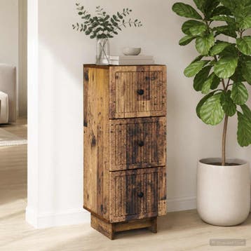vidaXL Ladekast Oud hout 33 x 34,5 x 90 cm Bewerkt hout, Verzenden, Nieuw