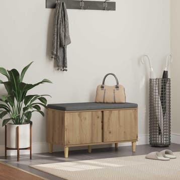 vidaXL Hallenbank Artisan Eik 80 x 38 x 46 cm Geengineerd, Verzenden, Nieuw