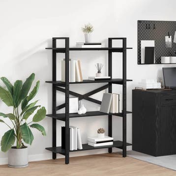 vidaXL Boekenplank 4-laags 100 x 33.5 x 64 cm Bewerkt hout, Verzenden