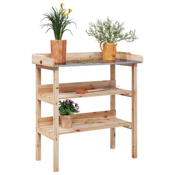 vidaXL Plantentafel met schappen 78x38x82,5 cm massief, Verzenden