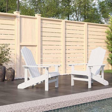 vidaXL Tuinstoelen 2 st Adirondack HDPE wit, Verzenden