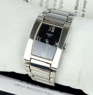 Tissot - Tank Style Black Dial T007309A with box and papers, Nieuw