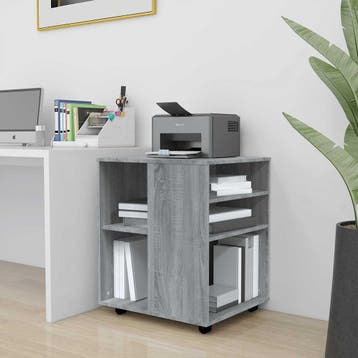 vidaXL Rolkast 60x53x72 cm bewerkt hout grijs sonoma eiken, Verzenden, Nieuw