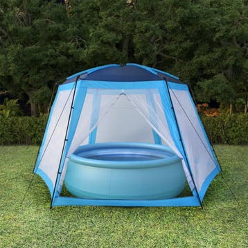 vidaXL Zwembadtent 590x520x250 cm stof blauw, Verzenden