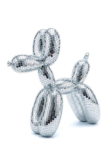 KIMU® Discobal Hond Ballon 42 cm Spiegeltjes Zilver Beeld Di, Ophalen of Verzenden, Nieuw