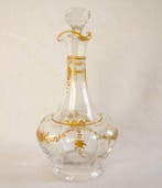 Baccarat - Carafe - Cristal - polylobée dorée or fin
