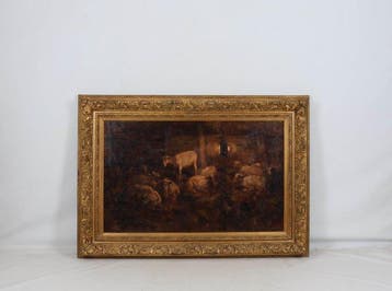 Willem Hendrik van der Nat (1864–1929) - Schapenstal (Groot