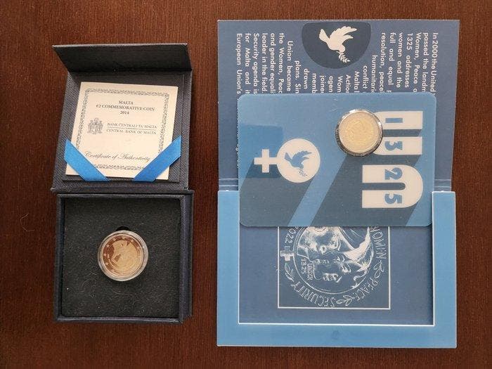 Malta. 2 Euro 2014/2022 (2 coins) Proof + BU (Zonder, Timbres & Monnaies, Monnaies | Europe | Monnaies non-euro