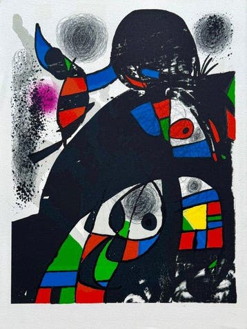 Joan Miro (1893-1983) - Composition abstraite, Antiek en Kunst