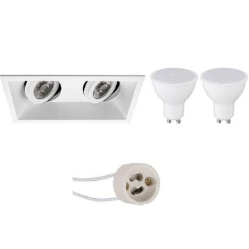 LED Spot Set 6W - Dimbare Kantelbare Witte Inbouwspot met GU, Verzenden, Nieuw