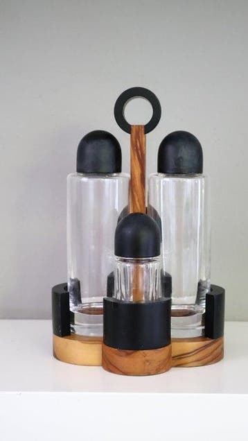 Alessi - Ettore Sottsass - Olie-en-azijnstelletje - Hout,