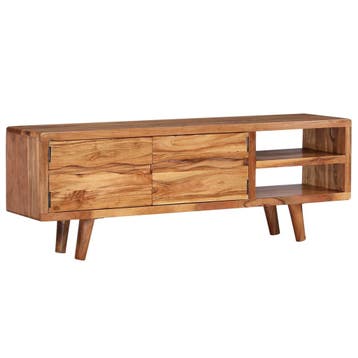 vidaXL Tv-meubel met bewerkte deuren 117x30x40 cm massief, Verzenden