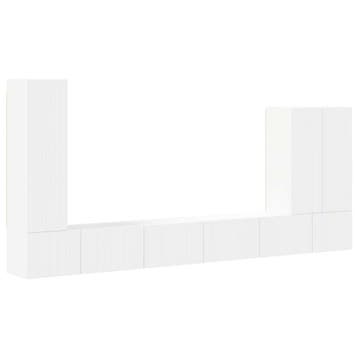 vidaXL Tv Wandkast Set 6 st Wit, Verzenden
