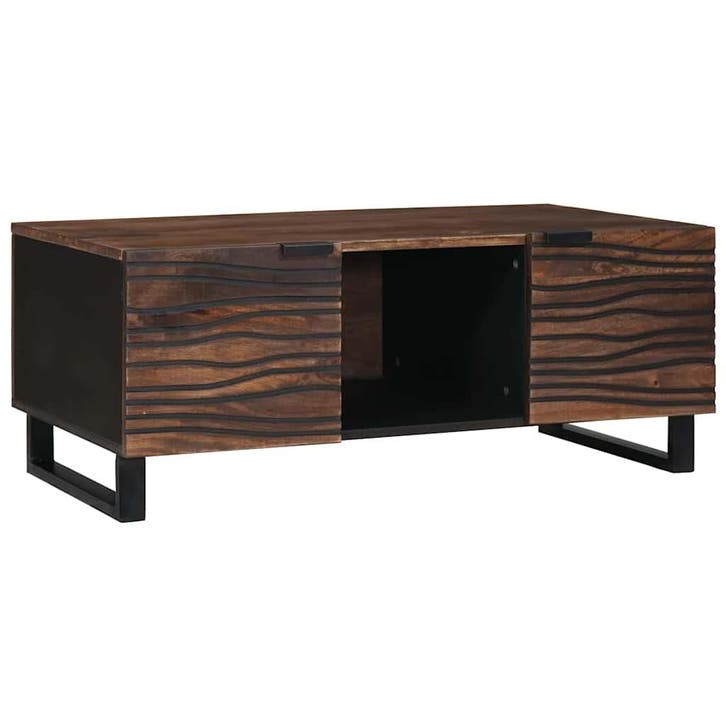 vidaXL Salontafel Walnotenhout 100 x 54 x 40 cm Bewerkt hout, Huis en Inrichting, Tafels | Salontafels, Nieuw, Verzenden