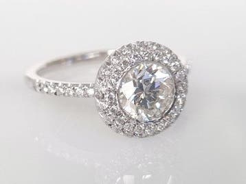 Cocktailring - 18 karaat Witgoud - 1.34ct. tw. Diamant