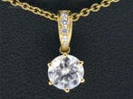 Geelgouden solitair hanger met een diamant 1.00..., Ophalen