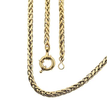 Gouden vossenstaart schakelcollier (Ketting), Ophalen of Verzenden, Gebruikt, Goud, Goud