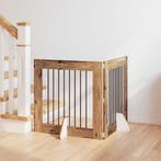 vidaXL Hondenhek met standaarden 2 pcs Oud hout 80 x 80 cm, Verzenden