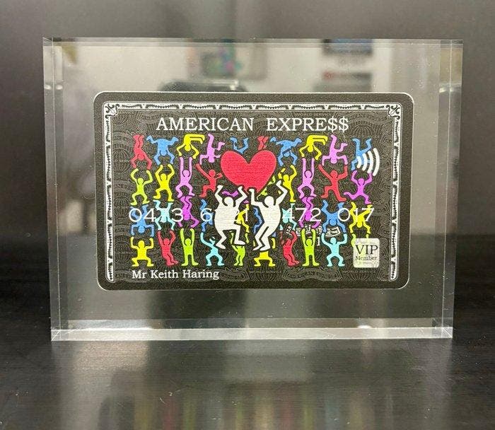 N.Nathan - Plexi Card MR. KEITH HARING, Antiquités & Art, Art | Peinture | Moderne