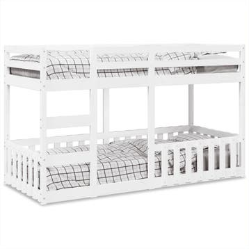 vidaXL Stapelbed massief grenenhout wit 90x200 cm, Verzenden