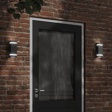vidaXL Buitenwandlamp roestvrij staal zwart, Verzenden, Nieuw