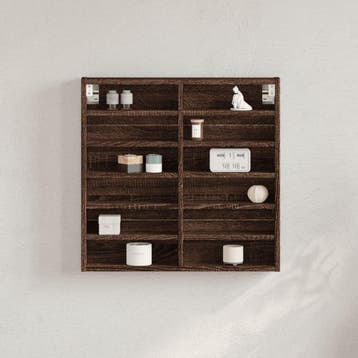 vidaXL Vitrinekast 60x8,5x58 cm bewerkt hout bruin, Verzenden