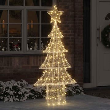 vidaXL Kerstboom 240 LEDs Warmwit 150 cm Acryl, Verzenden, Nieuw