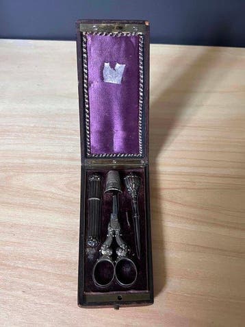 Boîte à couture - Plaqué(e) argent - Antique French Napoleon