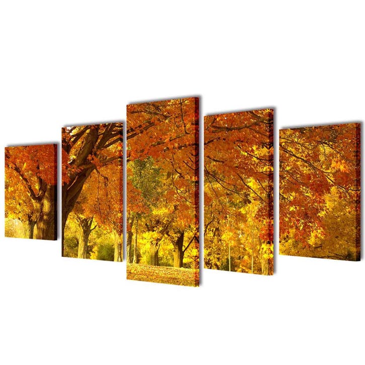 vidaXL Wandprintset esdoorn 100x50 cm canvas, Collections, Posters & Affiches, Envoi