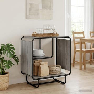 vidaXL Dressoir Grijs Sonoma 60 x 37.5 x 64.5 cm Bewerkt, Verzenden