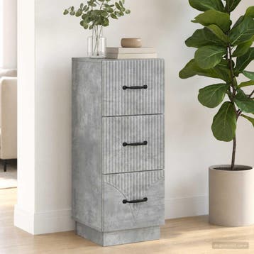 vidaXL Ladekast 33 x 34,5 x 87 cm Bewerkt hout Betongrijs, Verzenden
