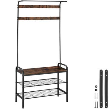 tectake Garderobekast - 85,5x36x184cm, Industrieel hout donk, Huis en Inrichting, Verzenden, Nieuw