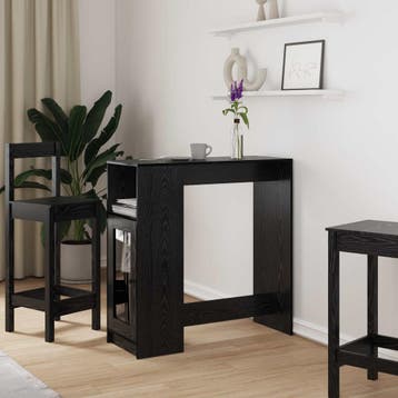 vidaXL Bartafel 101 x 40 x 103,5 cm Bewerkt hout Zwart Eiken, Verzenden, Nieuw