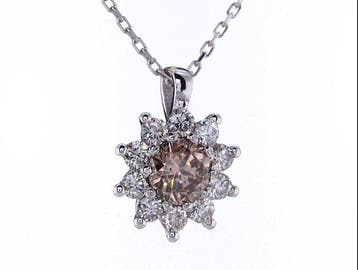 Zonder minimumprijs - Ketting met hanger - 14 karaat Witgoud
