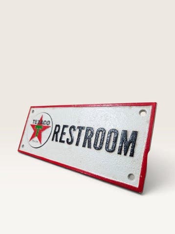 Reclamebord - TEXACO - Roken verboden / Toiletten -