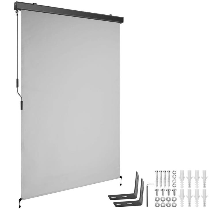 tectake Zonnescherm Eloise met 2 wandhouders - 120 x 250 cm,, Tuin en Terras, Zonneschermen, Verzenden