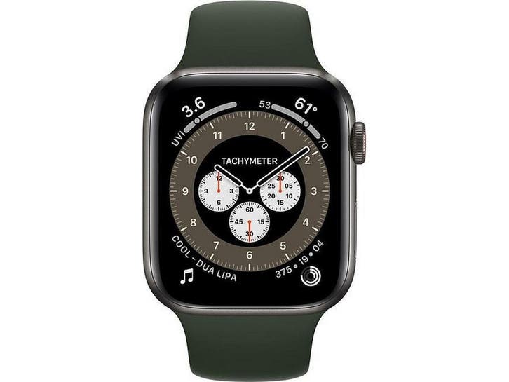 Apple Watch Series 6 - GPS + Cellular - 44mm Space Black, Handtassen en Accessoires, Smartwatches, Zo goed als nieuw, Verzenden