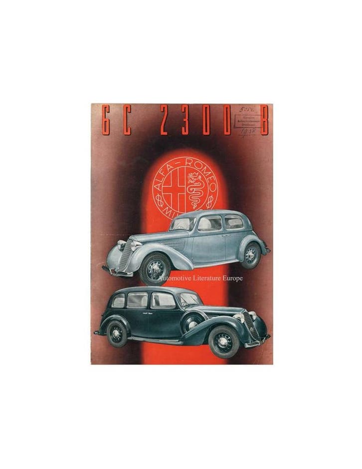 1938 ALFA ROMEO 6C 2300 B BROCHURE FRANS, Boeken, Catalogussen en Folders, Ophalen of Verzenden