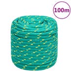 vidaXL Boottouw 16 mm 100 m polypropyleen groen, Verzenden, Nieuw