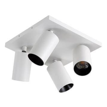 Spots opbouw Richtbare opbouwspot Mila 4 wit / zwart, Verzenden, Nieuw