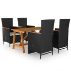 vidaXL 5-delige Tuinset zwart, Verzenden, Nieuw, Tuinset