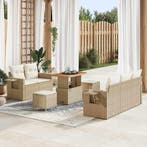 vidaXL Tuinbank Set met kussen 10 pcs Beige en Crème poly, Verzenden